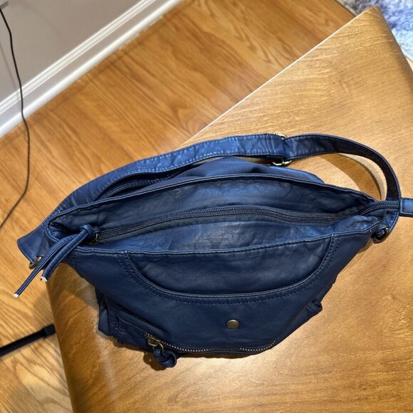 Scarleton Purse Handbag Satchel Shoulder Crossbody Blue Pockets Zipper - Picture 7 of 12